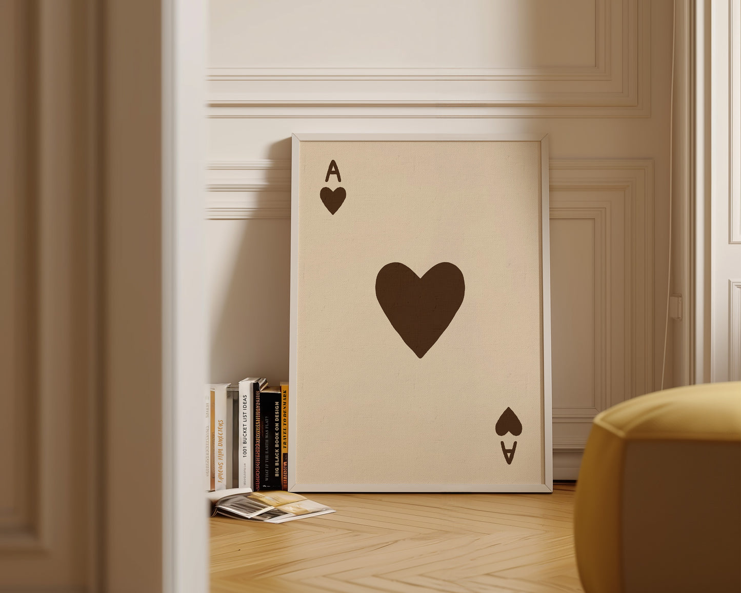 Ace Of Hearts Brown Print