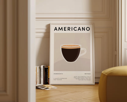 Americano Coffee Recipe Print