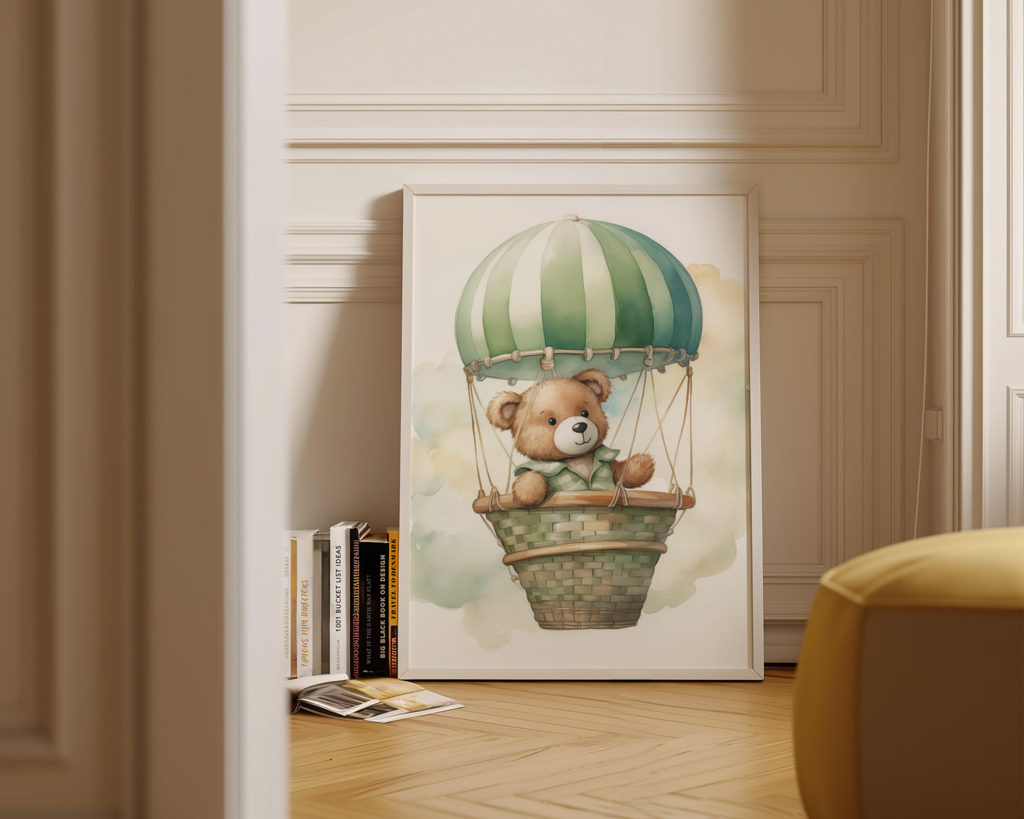 Bear In Hot Air Balloon Print