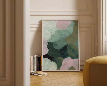 Forest Green & Pink No. 2 Print