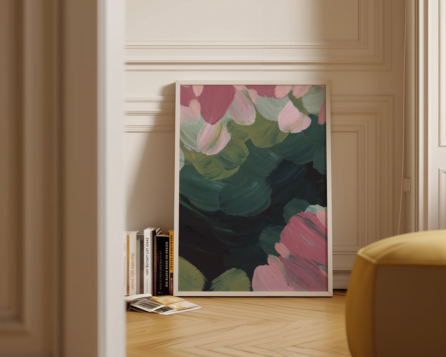 Forest Green & Pink No. 3 Print