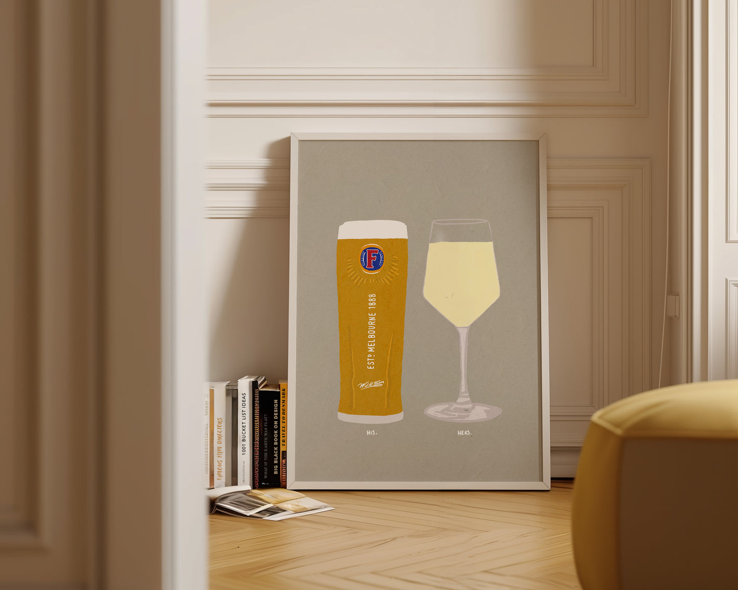 Fosters & White Wine Print