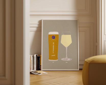 Fosters & White Wine Print