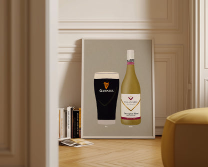 Guinness & Villa Maria Sauvignon Print