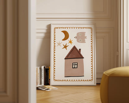 Stars & Moon Print