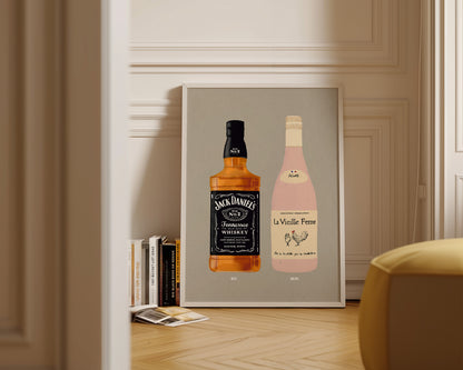Jack Daniel's & Chicken Wine Print