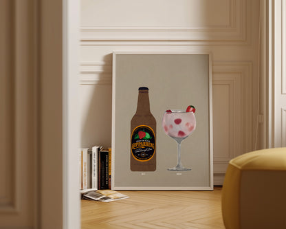 Strawberry Lime Kopparberg & Pink Gin And Tonic Print