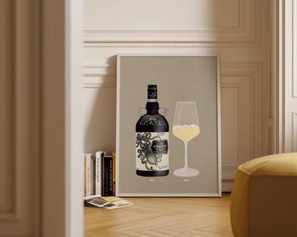 Kraken & White Wine Print