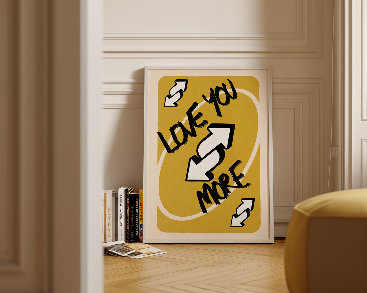 Love You More Yellow Print