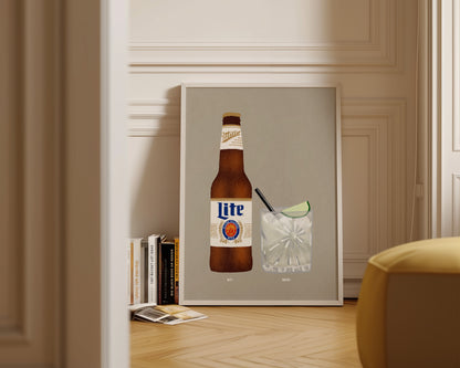 Miller Lite & Tequila Lime Soda Print