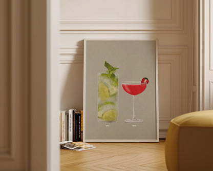 Mojito & Strawberry Daiquiri Print
