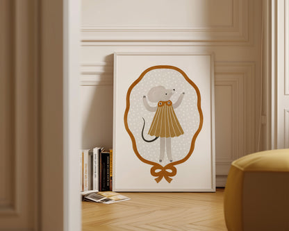 Mouse In Dress Print