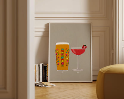 Neck Oil & Strawberry Daiquiri Print