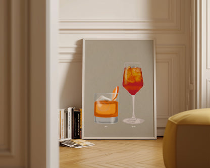 Old Fashioned & Aperol Spritz Print