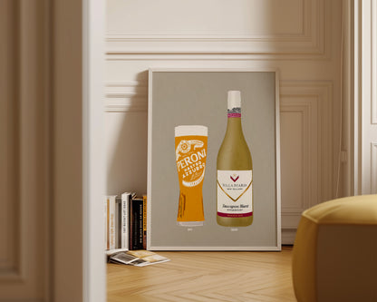 Peroni & Villa Maria Sauvignon Print