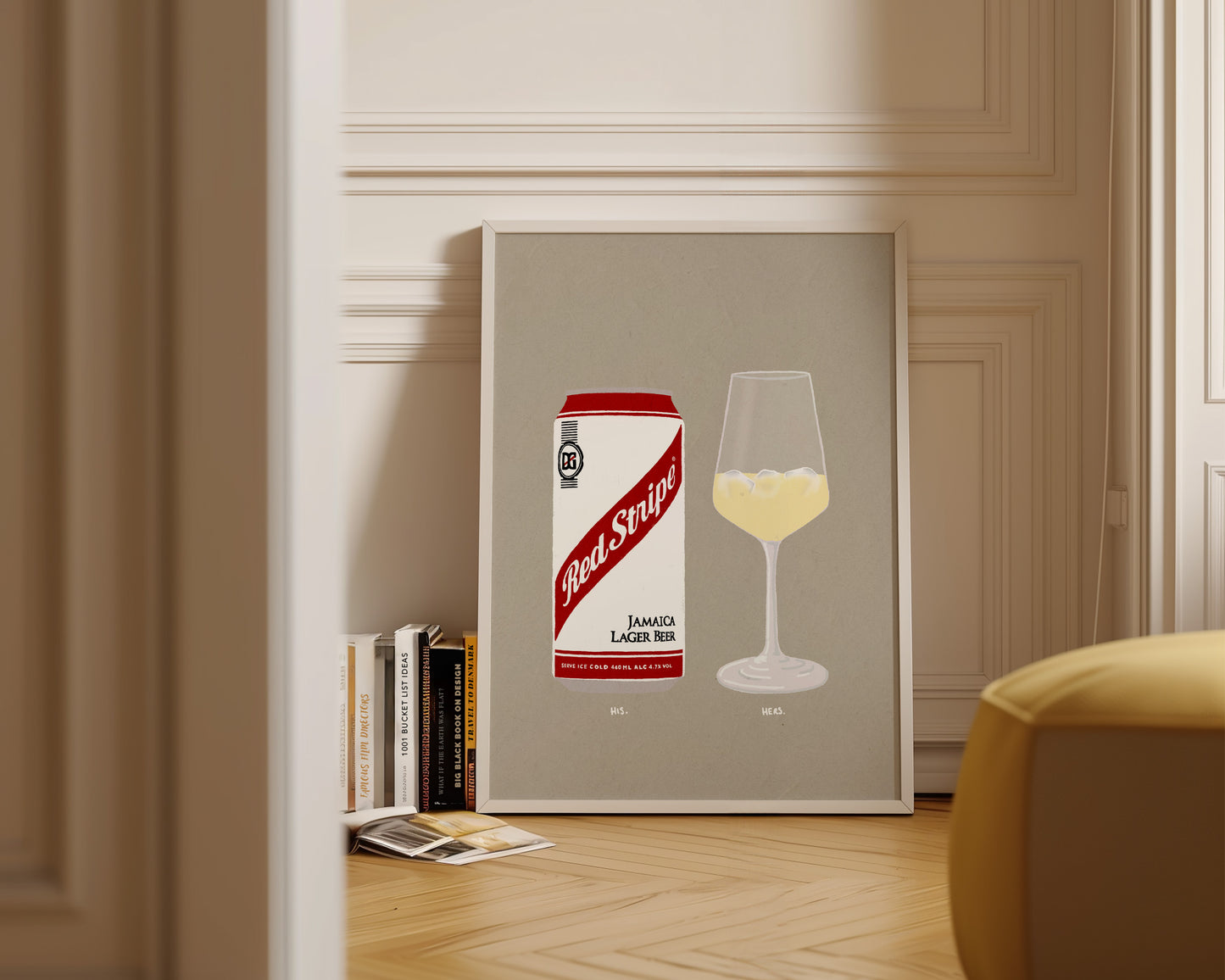 Red Stripe & White Wine Ice Print
