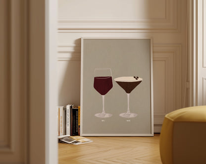 Red Wine & Espresso Martini Print