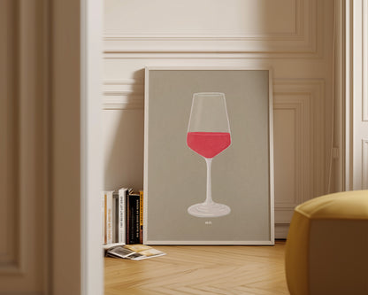 Glass Of Rose Print