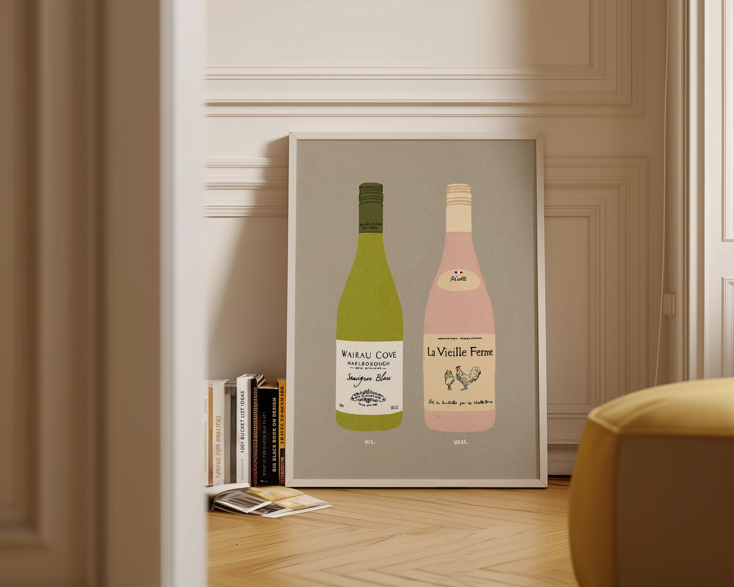 Wairau Cove & Chicken Wine Print