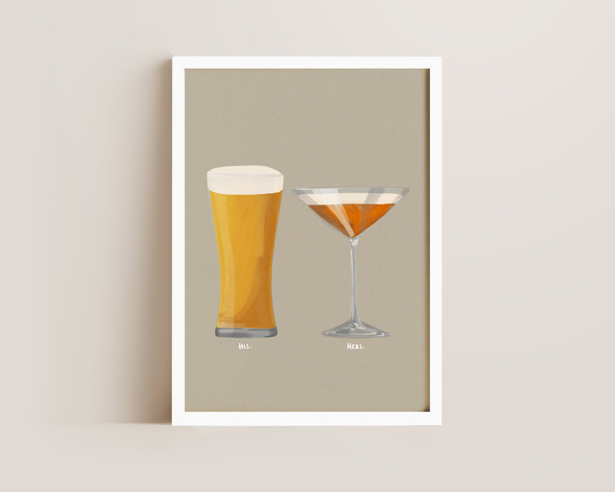 Beer No. 2 & Pornstar Martini Couples Drink Print