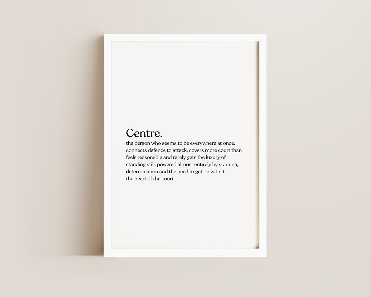 Centre Netball Definition Print