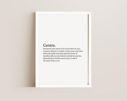 Centre Netball Definition Print