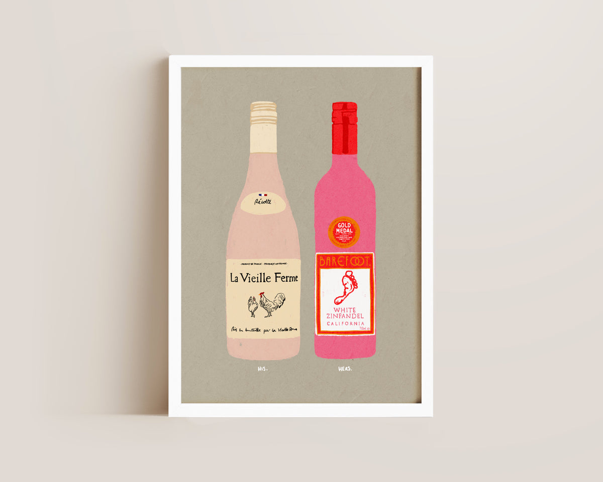 Chicken Wine & White Zinfandel Print