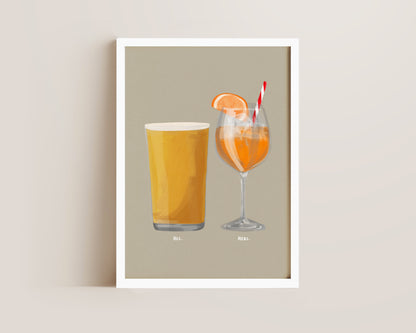 Cider & Aperol Spritz Couples Drink Print