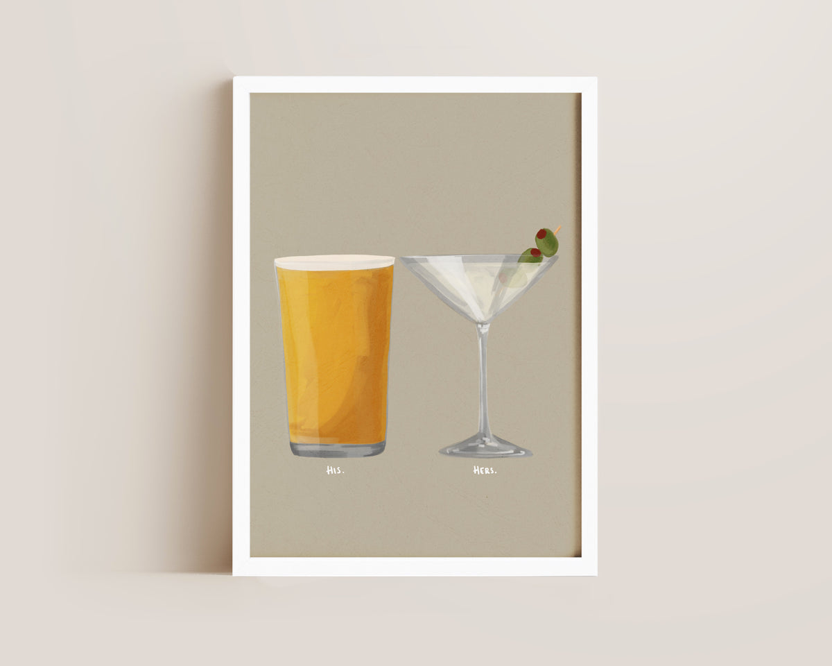 Cider & Dirty Martini Couples Drink Print