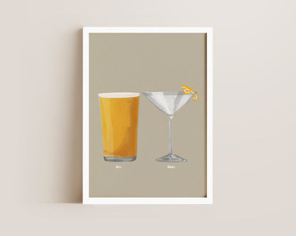 Cider & Dry Martini Couples Drink Print