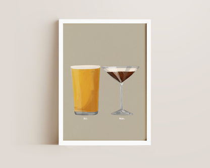Cider & Espresso Martini Couples Drink Print