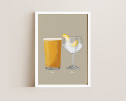 Cider & G&T Couples Drink Print