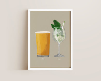 Cider & Hugo Spritz Couples Drink Print
