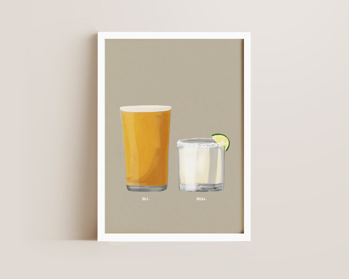 Cider & Margarita Couples Drink Print