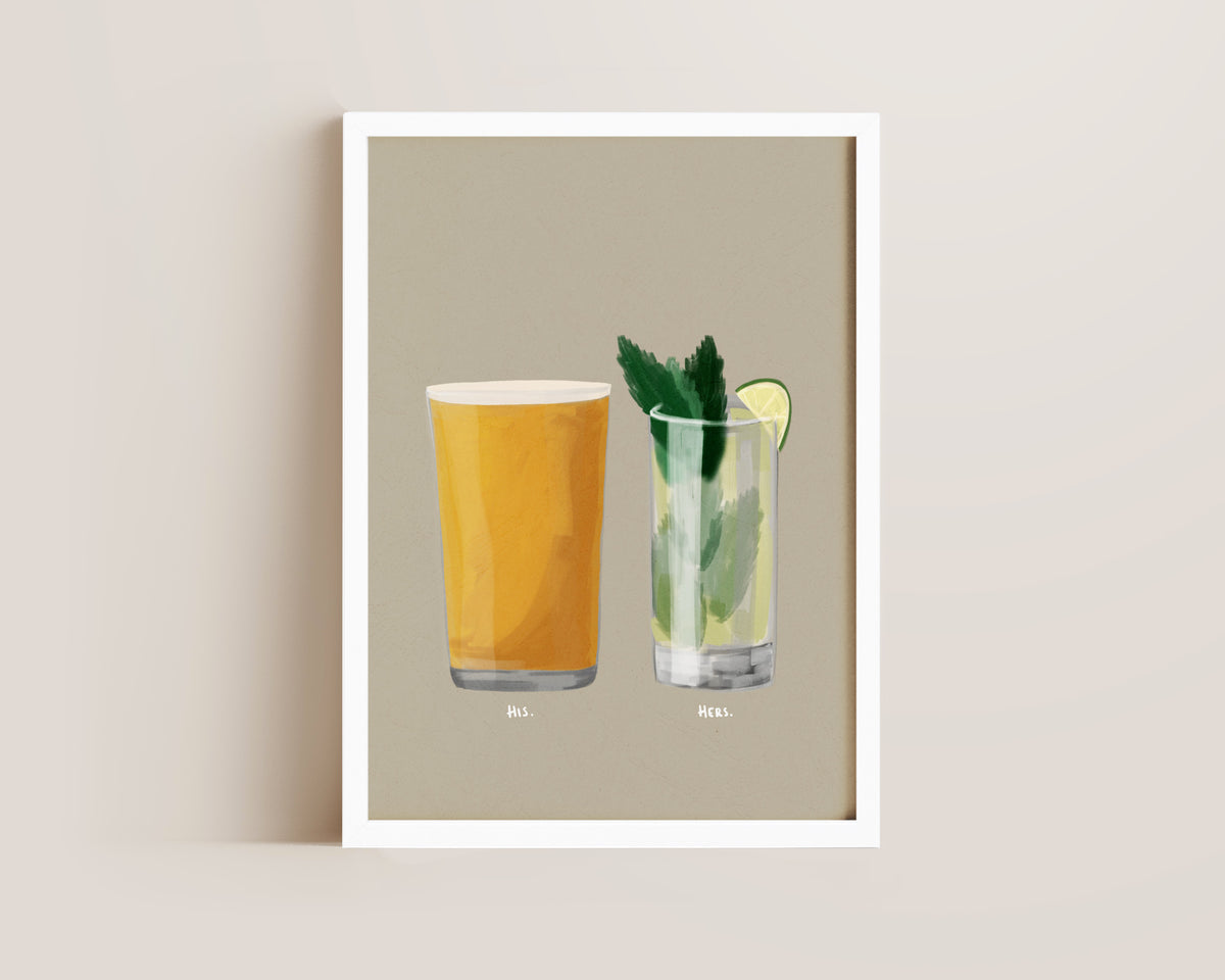 Cider & Mojito Couples Drink Print