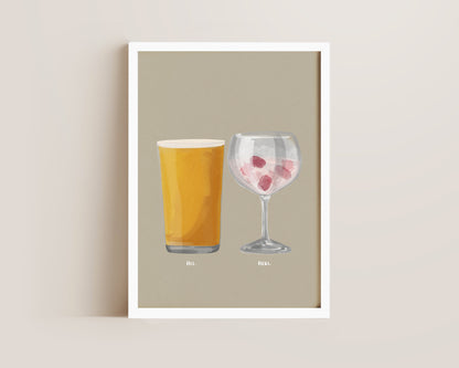 Cider & Pink Gin Couples Drink Print