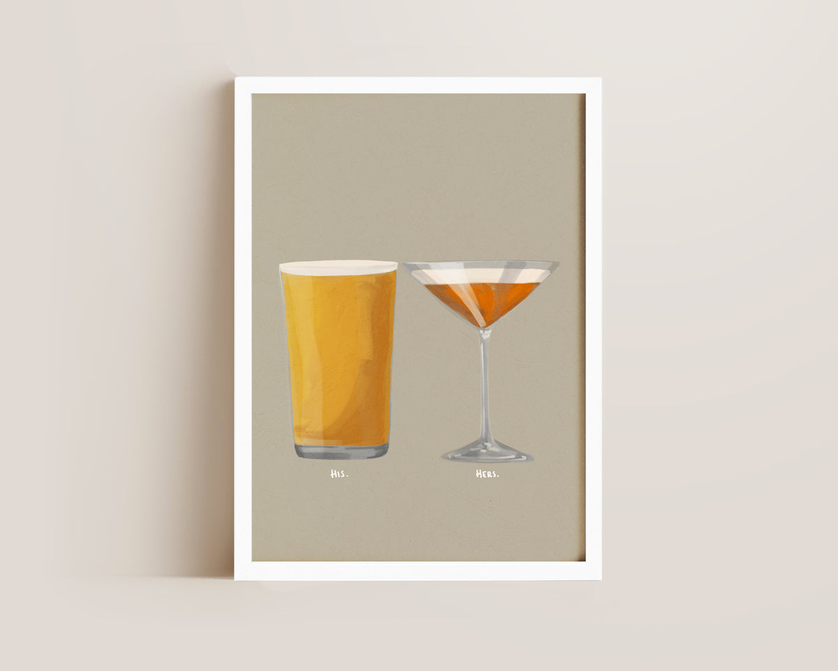 Cider & Pornstar Martini Couples Drink Print