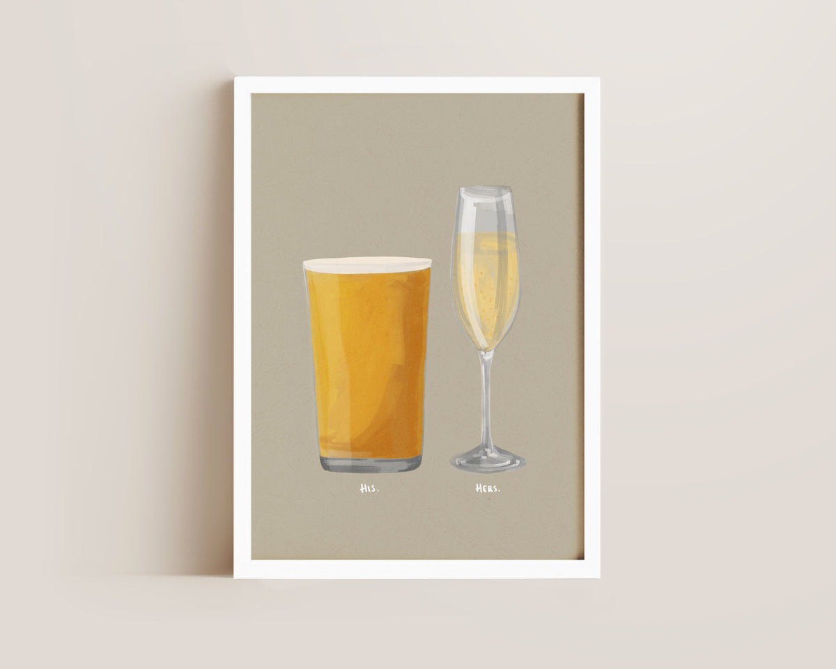 Cider & Prosecco Couples Drink Print