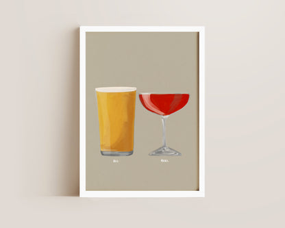 Cider & Strawberry Daiquiri Couples Drink Print