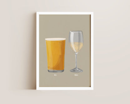 Cider & White Wine Couples Drink Print