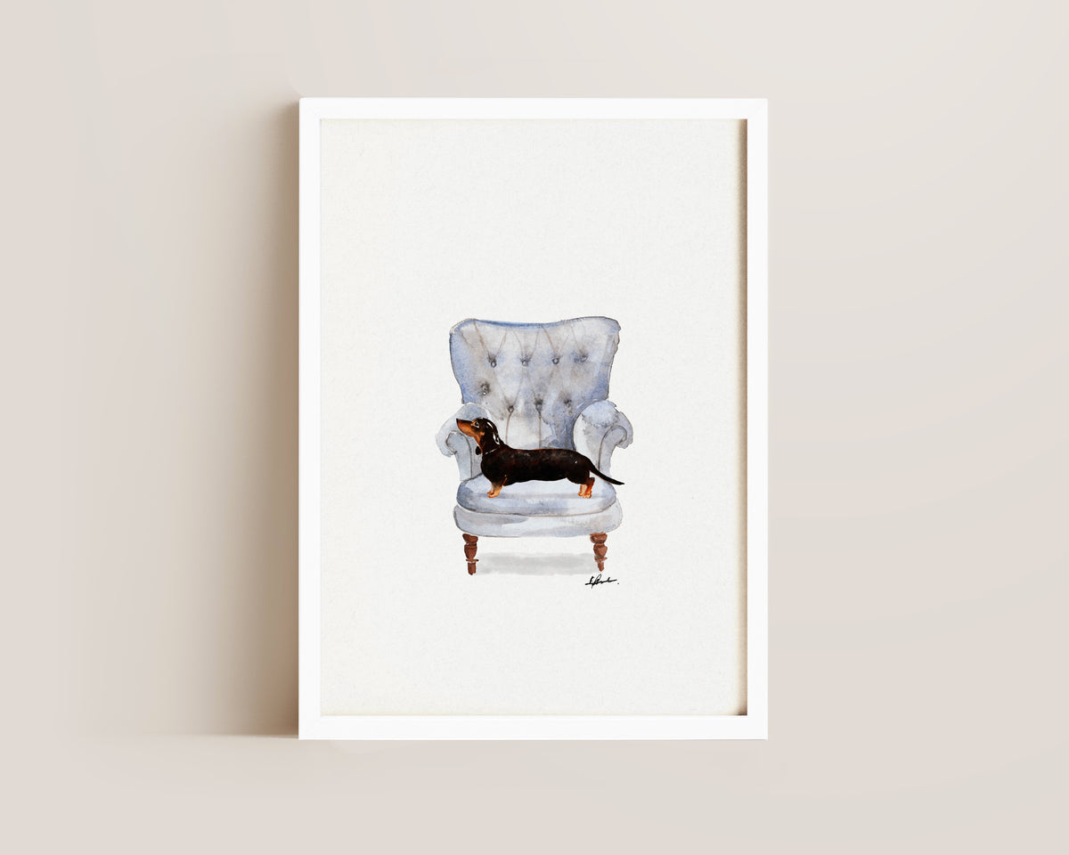 Dachshund in Chair Print