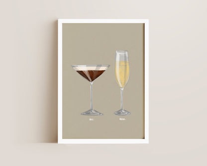Espresso Martini & Prosecco Couples Drink Print