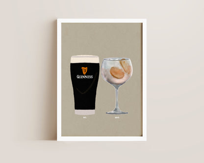 Guinness & Orange Gin Print