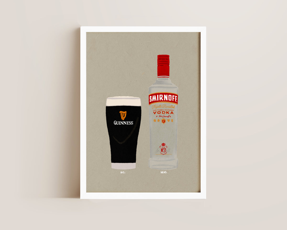 Guinness & Smirnoff Vodka Print