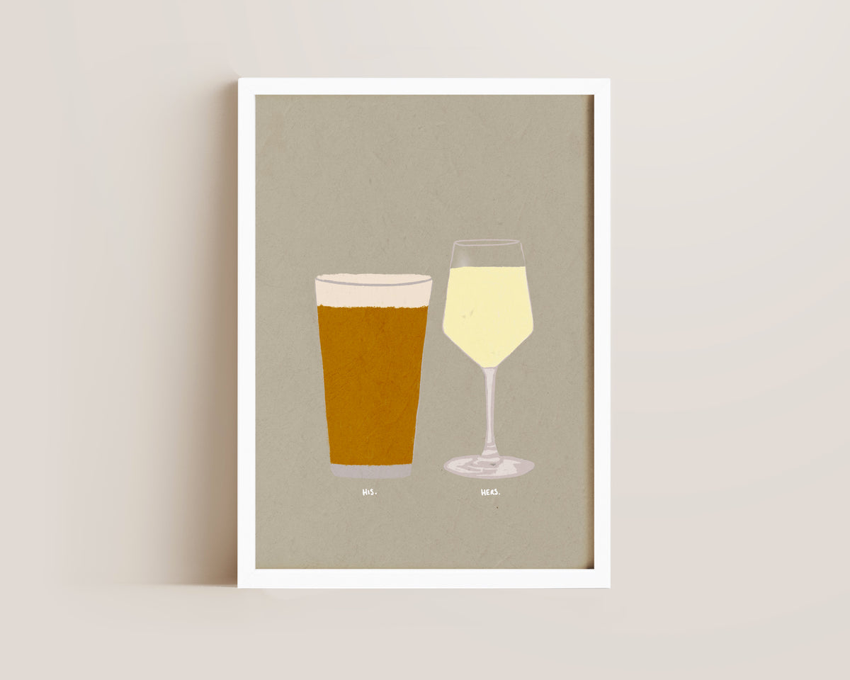 Lager & White Wine Print