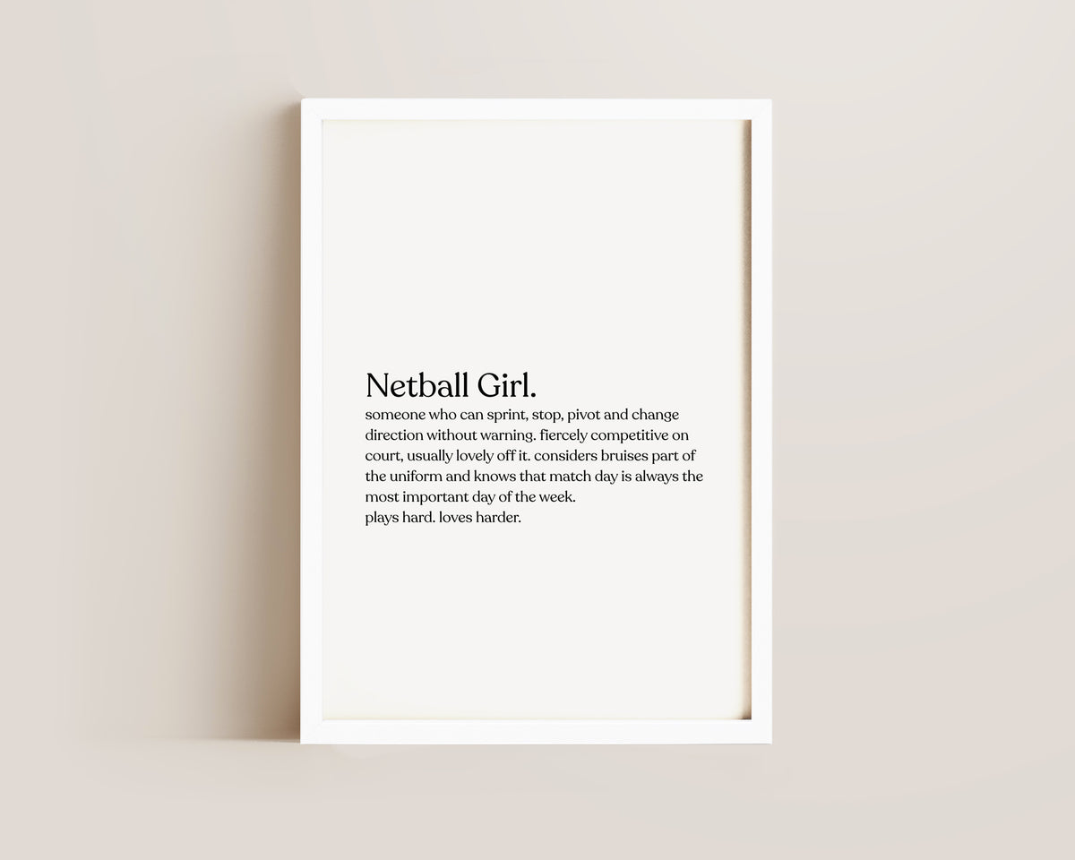 Netball Girl Definition Print