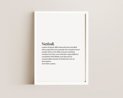 Netball Definition Print