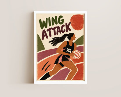 Wing Attack Netball Print
