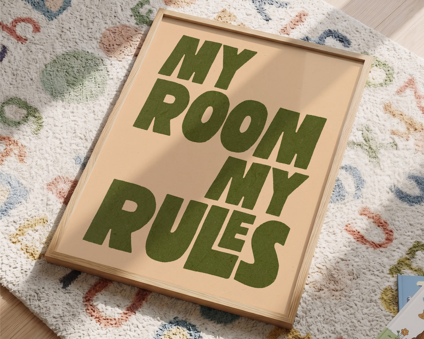 My Room My Rules Green Print