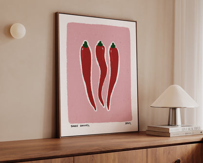 Three Chillis Canvas